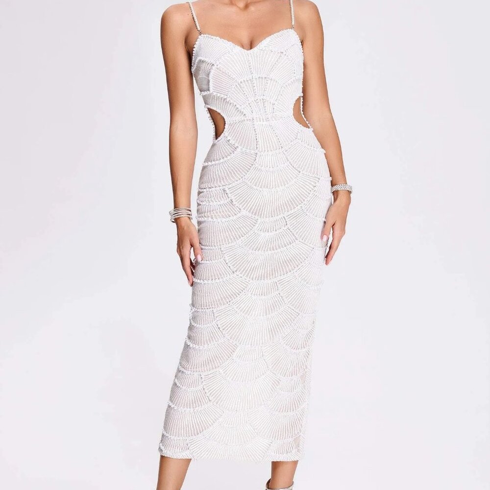 Bella Barnett Pearl Midi Dress- Ivory